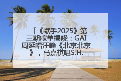 《歌手2025》第三期歌单揭晓：GAI周延唱汪峰《北京北京》，马嘉祺唱S.H.E《你曾是少年》