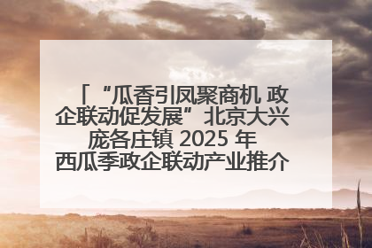 “瓜香引凤聚商机 政企联动促发展”北京大兴庞各庄镇 2025 年西瓜季政企联动产业推介活动圆满举行