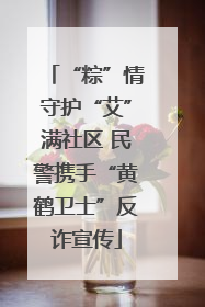 “粽”情守护“艾”满社区 民警携手“黄鹤卫士”反诈宣传