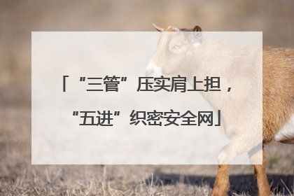“三管”压实肩上担，“五进”织密安全网