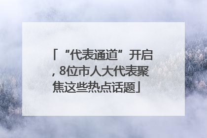 “代表通道”开启，8位市人大代表聚焦这些热点话题