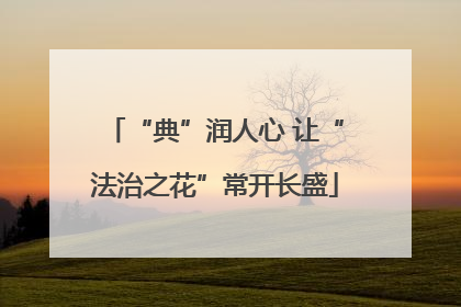 “典”润人心 让“法治之花”常开长盛