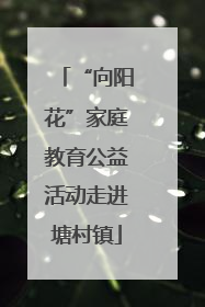 “向阳花”家庭教育公益活动走进塘村镇