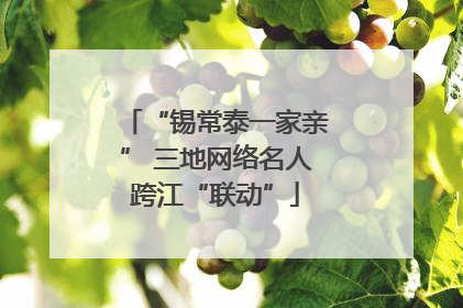 “锡常泰一家亲” 三地网络名人跨江“联动”