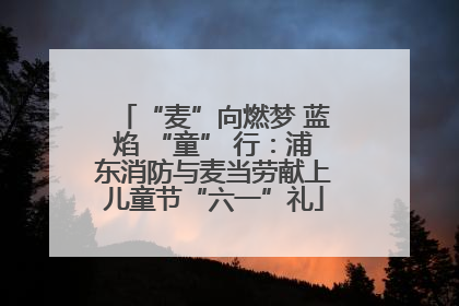 “麦”向燃梦 蓝焰 “童” 行：浦东消防与麦当劳献上儿童节“六一”礼