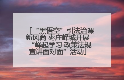 “黑悟空”引法治课新风尚 枣庄峄城开展“峄起学习·政策法规宣讲面对面”活动