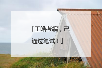 王皓考编，已通过笔试！