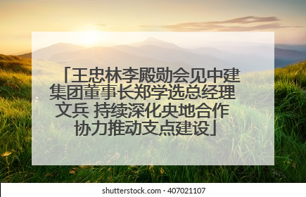 王忠林李殿勋会见中建集团董事长郑学选总经理文兵 持续深化央地合作 协力推动支点建设