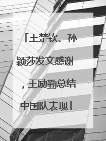 王楚钦、孙颖莎发文感谢，王励勤总结中国队表现