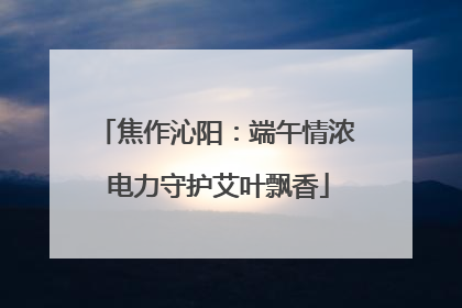 焦作沁阳：端午情浓 电力守护艾叶飘香