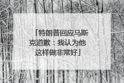 特朗普回应马斯克道歉：我认为他这样做非常好