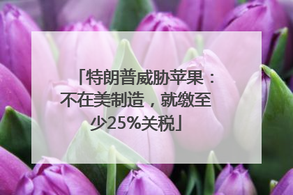 特朗普威胁苹果：不在美制造，就缴至少25%关税