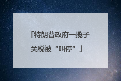 特朗普政府一揽子关税被“叫停”