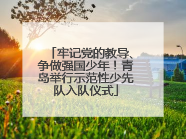 牢记党的教导、争做强国少年！青岛举行示范性少先队入队仪式