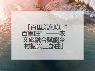 百里荒何以“百里旺”——农文旅融合赋能乡村振兴三部曲