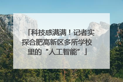 科技感满满！记者实探合肥高新区多所学校里的“人工智能”