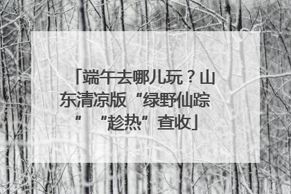 端午去哪儿玩？山东清凉版“绿野仙踪”“趁热”查收