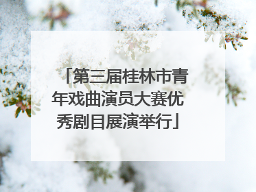 第三届桂林市青年戏曲演员大赛优秀剧目展演举行
