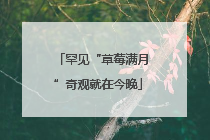 罕见“草莓满月”奇观就在今晚