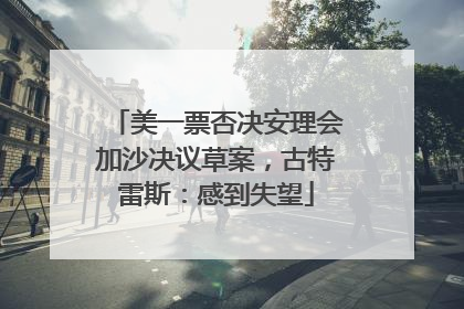 美一票否决安理会加沙决议草案，古特雷斯：感到失望