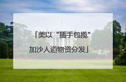 美以“插手包揽”加沙人道物资分发