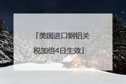 美国进口钢铝关税加倍4日生效