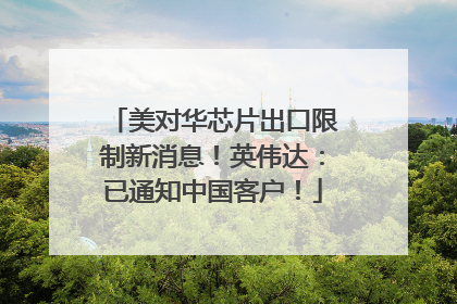 美对华芯片出口限制新消息！英伟达：已通知中国客户！