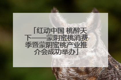 红动中国 桃醉天下——蒙阴蜜桃消费季暨蒙阴蜜桃产业推介会成功举办