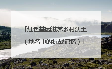 红色基因滋养乡村沃土（地名中的抗战记忆）