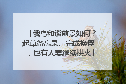 俄乌和谈前景如何？起草备忘录、完成换俘，也有人要继续拱火