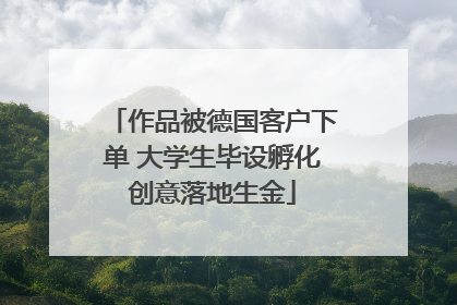 作品被德国客户下单 大学生毕设孵化创意落地生金