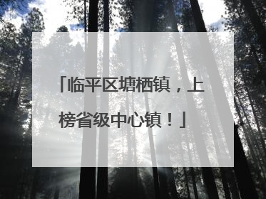 临平区塘栖镇，上榜省级中心镇！