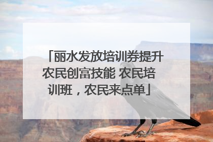 丽水发放培训券提升农民创富技能 农民培训班，农民来点单