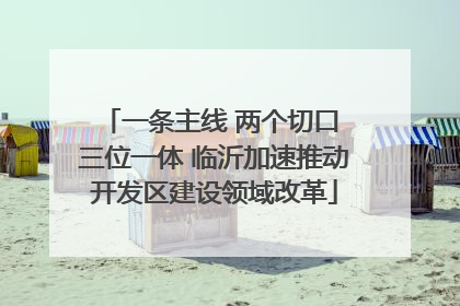 一条主线 两个切口 三位一体 临沂加速推动开发区建设领域改革