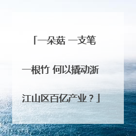 一朵菇 一支笔 一根竹 何以撬动浙江山区百亿产业？