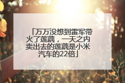 万万没想到雷军带火了莲藕，一天之内卖出去的莲藕是小米汽车的22倍