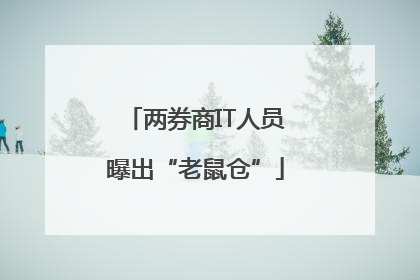两券商IT人员曝出“老鼠仓”