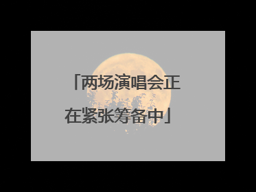 两场演唱会正在紧张筹备中