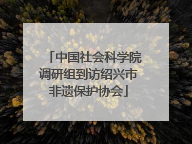 中国社会科学院调研组到访绍兴市非遗保护协会