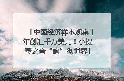 中国经济样本观察丨年创汇千万美元！小提琴之音“响”彻世界