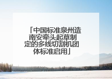 中国标准泉州造 南安牵头起草制定的多线切割机团体标准启用