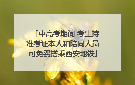 中高考期间 考生持准考证本人和陪同人员可免费搭乘西安地铁