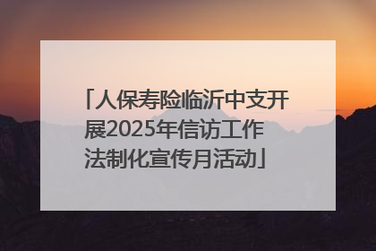 人保寿险临沂中支开展2025年信访工作法制化宣传月活动