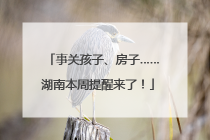 事关孩子、房子……湖南本周提醒来了！