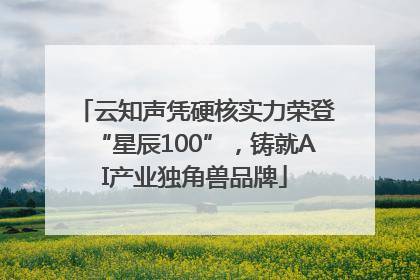 云知声凭硬核实力荣登“星辰100”，铸就AI产业独角兽品牌