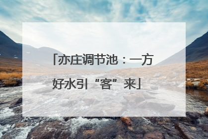 亦庄调节池：一方好水引“客”来