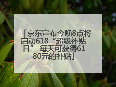 京东宣布今晚8点将启动618“超级补贴日” 每天可获得6180元的补贴