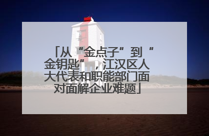 从“金点子”到“金钥匙”，江汉区人大代表和职能部门面对面解企业难题