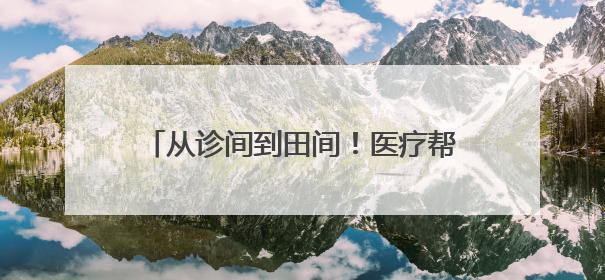 从诊间到田间！医疗帮扶架起健康“连心桥”