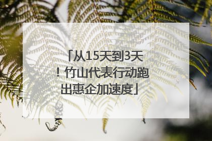 从15天到3天!竹山代表行动跑出惠企加速度